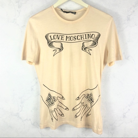 [Moschino] Classic Tattoo Hands Graphic Tee - Picture 4 of 7